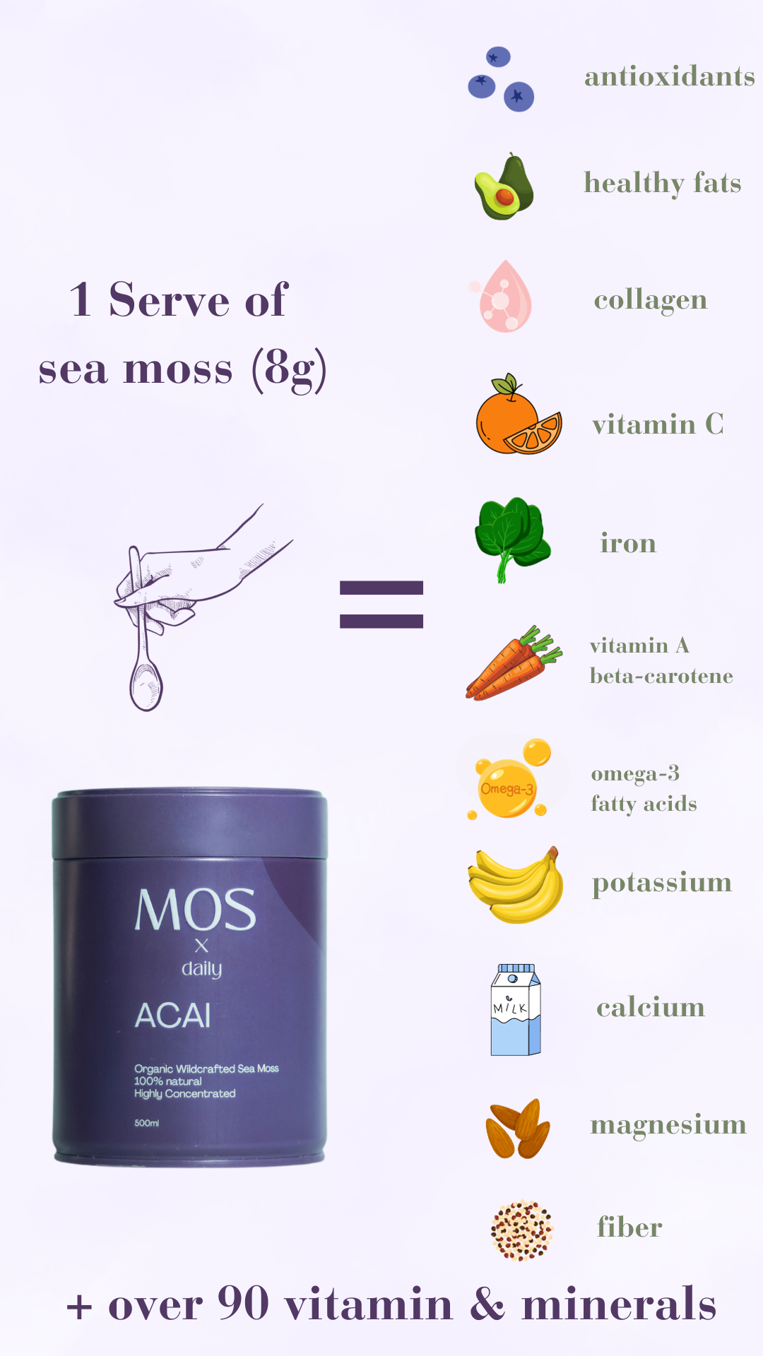 SEA MOSS ACAI 500mL - Mos x Daily