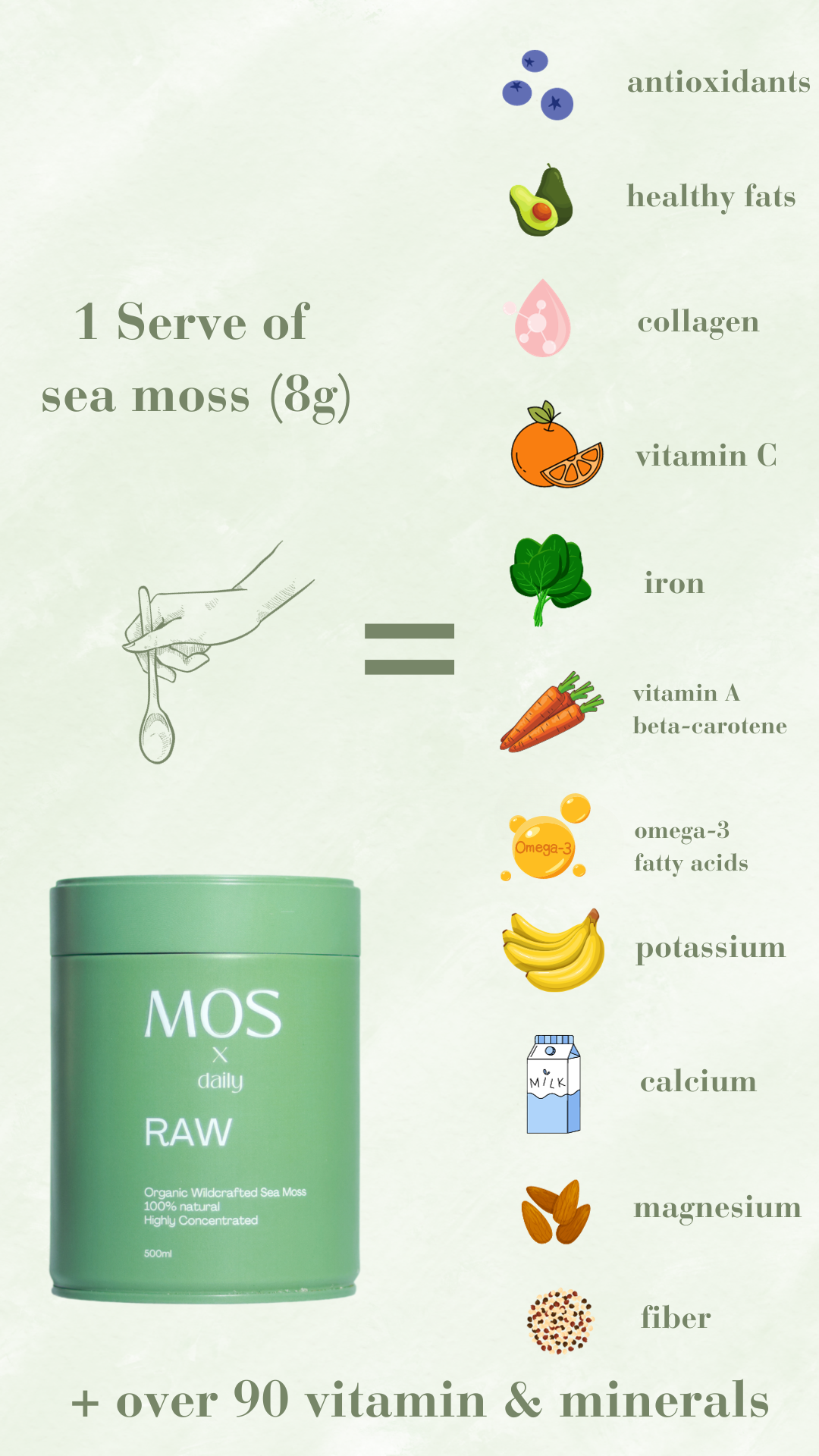 SEA MOSS RAW 500mL - Mos x Daily